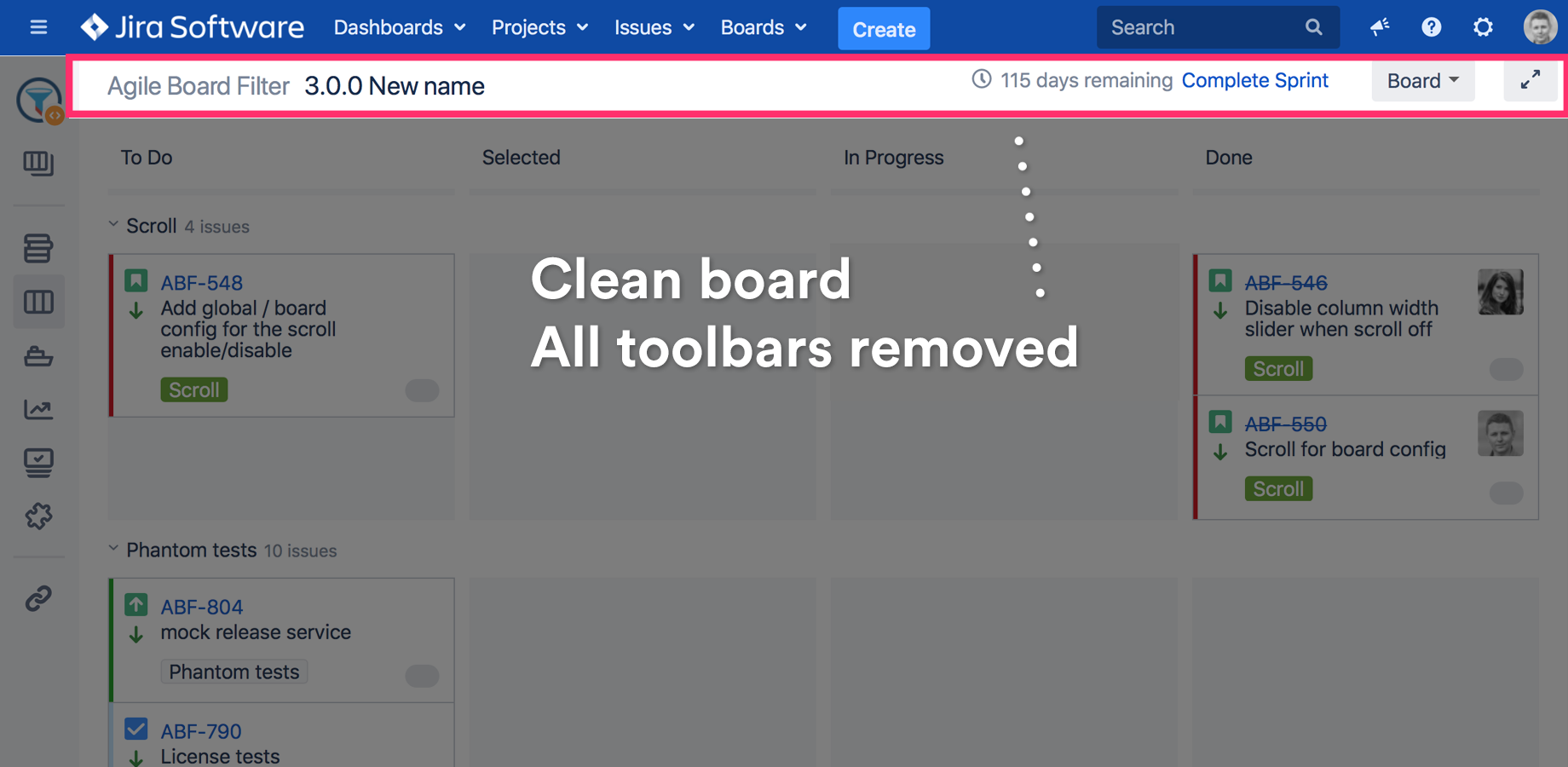 Enable or disable Search Bar on selected boards