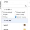 Thumbnail for Sync to issues filter on the Epic list panel