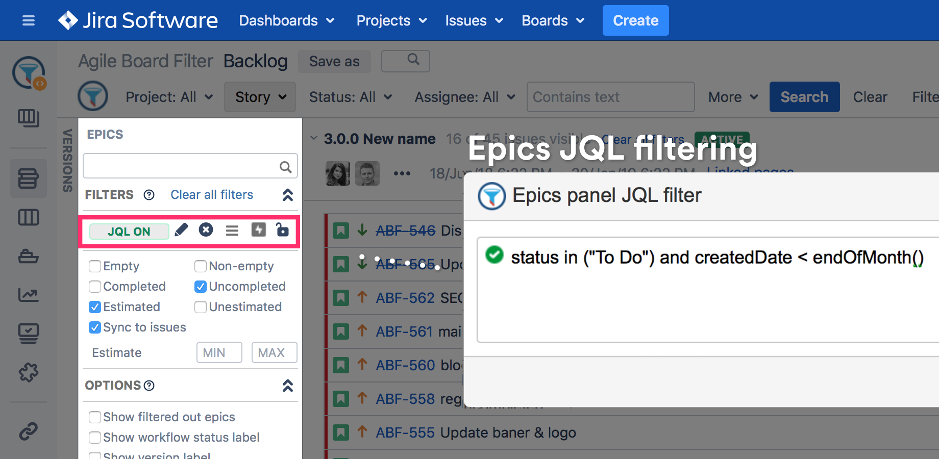 Detecteren maat Achternaam Agile Tools and Filters for Jira Software